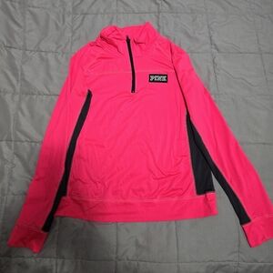 Victoria's Secret PINK Ultimate Quarter Zip Florescent Pink